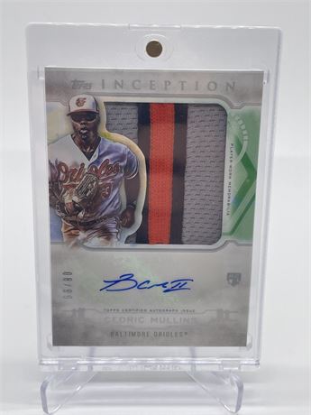 2019 Topps Inception Cedric Mullins Patch Auto /99 3 Color